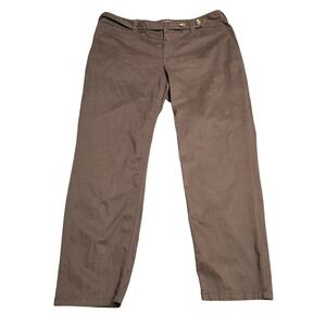 Liz Claiborne Sloane Ankle Pants Women's  Size 14 Brown Stretch Straight Leg